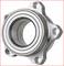 A metal ball bearing with four mounting holes, symmetrically positioned at the corners. Suitable for mechanical applications.