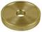 'Gold-coloured, round grinding disc with a central hole, lying on a flat surface. Smooth, shiny surface.'