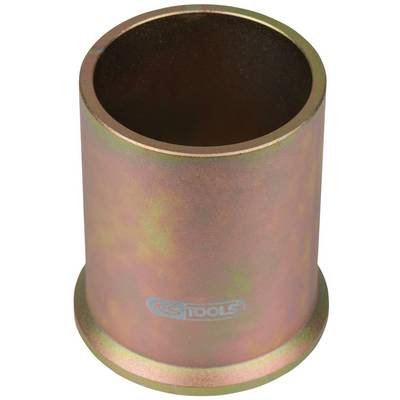 A cylindrical metal tool with an opening at the top, subtly shimmering in gold and green tones, with a 'KS TOOLS' logo on the exterior.