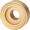 A round, gold-coloured metal bearing with multiple concentric circles and a central aperture.