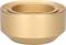 A golden metal ring with a recessed outer edge and smooth surface structure.