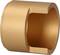 A golden, cylindrical metal piece with an open side that could be used as a bush or bearing.