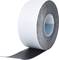 A large roll of white adhesive tape, partially unrolled, with black adhesive material visible. An essential tool for sealing.