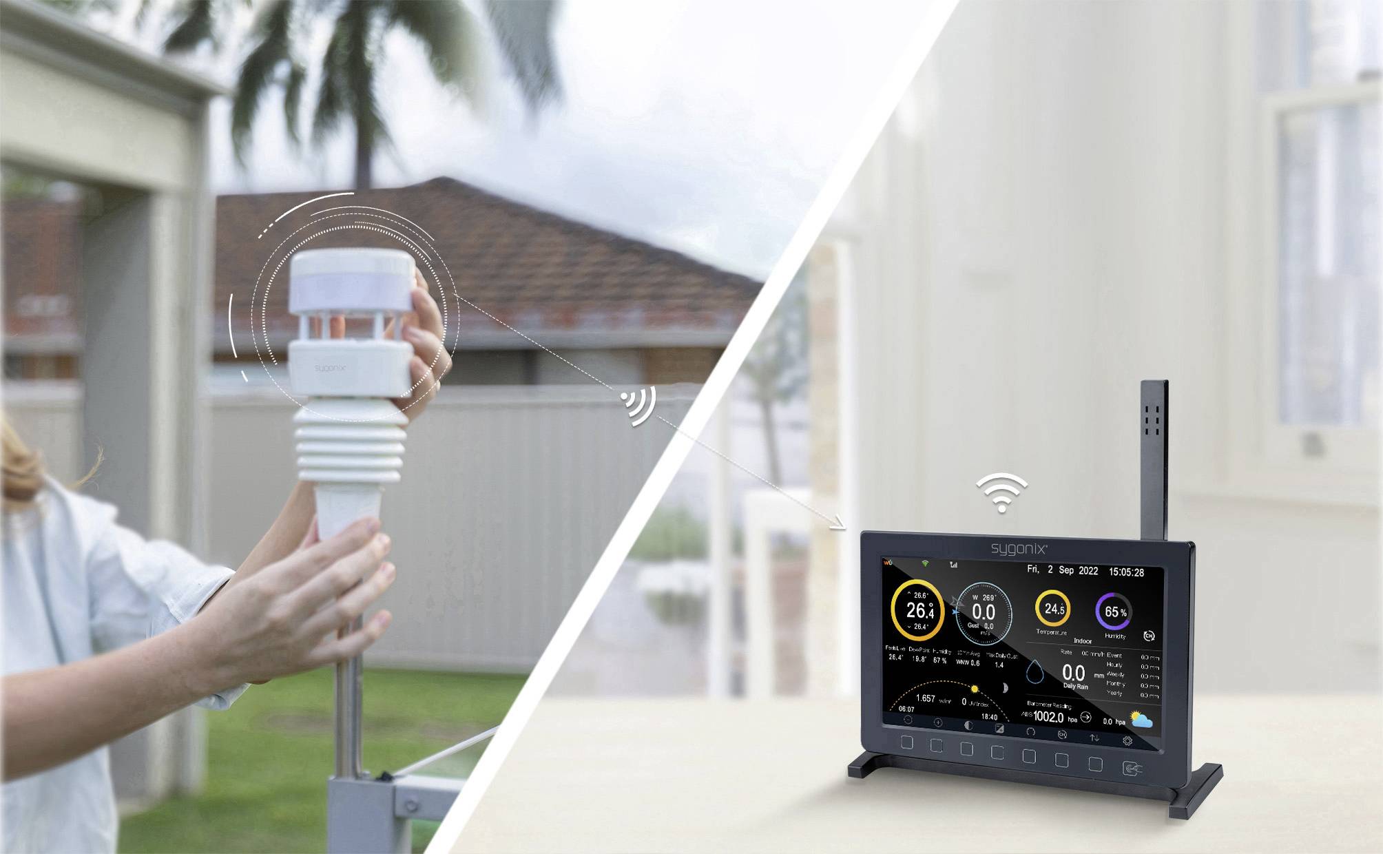 Sygonix SY-5479628 Wi-Fi weather station Forecasts for 2 days Max. number of sensors 8 pc(s)