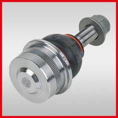 An adjustable metal foot with threading and a rubber base, suitable for machinery or furniture.