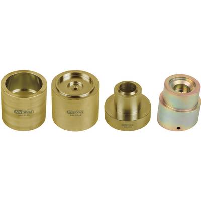Four cylindrical brass tools lined up, each with a small 'KS Tools' logo. Purpose unknown.