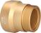 'Gold-coloured, cylindrical adapter with external thread, used for connecting pipes or hoses in plumbing systems.'