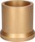 A metallic, cylindrical golden holder with a broad rim at the base, stands upright.