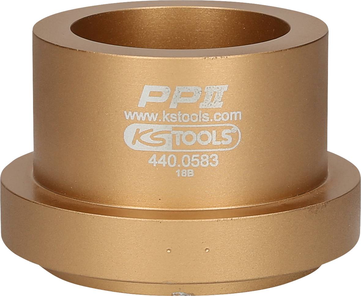 Metal adapter by KS Tools, model number 440.0583, in gold colour. Used for specific mechanical or repair work.