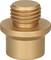 A golden, cylindrical metal component with a threaded screw, likely an adaptor or connecting piece.