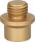 Golden, metallic threaded screw, cylindrical, with a broad head and distinctive grain pattern, suitable for technical applications.