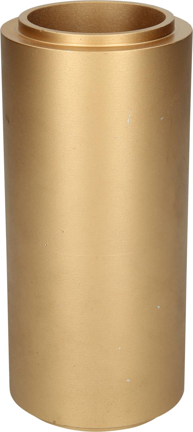 A cylindrical, golden object with a smooth surface.