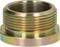 Metal cylindrical component with external thread, used for pipe connections or fastenings in technical applications.