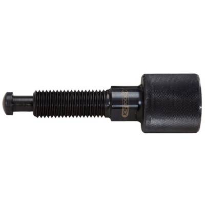 Black metal double rivet nut with knurled surface, cylindrical shape, and internal thread, suitable for mechanical engineering applications.