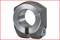 'A grey hexagonal nut with internal threading and a slot on the side, against a white background.'