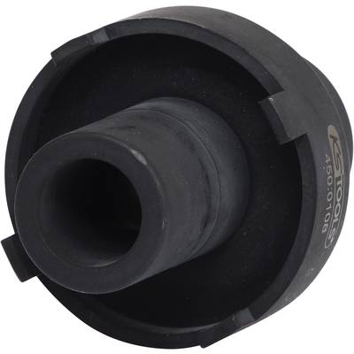 A black, cylindrical metal tool component, likely used as an adapter or connector piece.