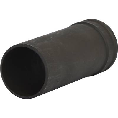 A black, cylindrical pipe with a smooth surface, lying horizontally.