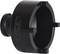 Black, cylindrical tool with four internal pins, used for fastening or loosening nuts or bolts.