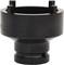 Black impact socket with four short extension pins for fastening. Marked with 'Cr-Mo' and 'DIN961 KV9'.