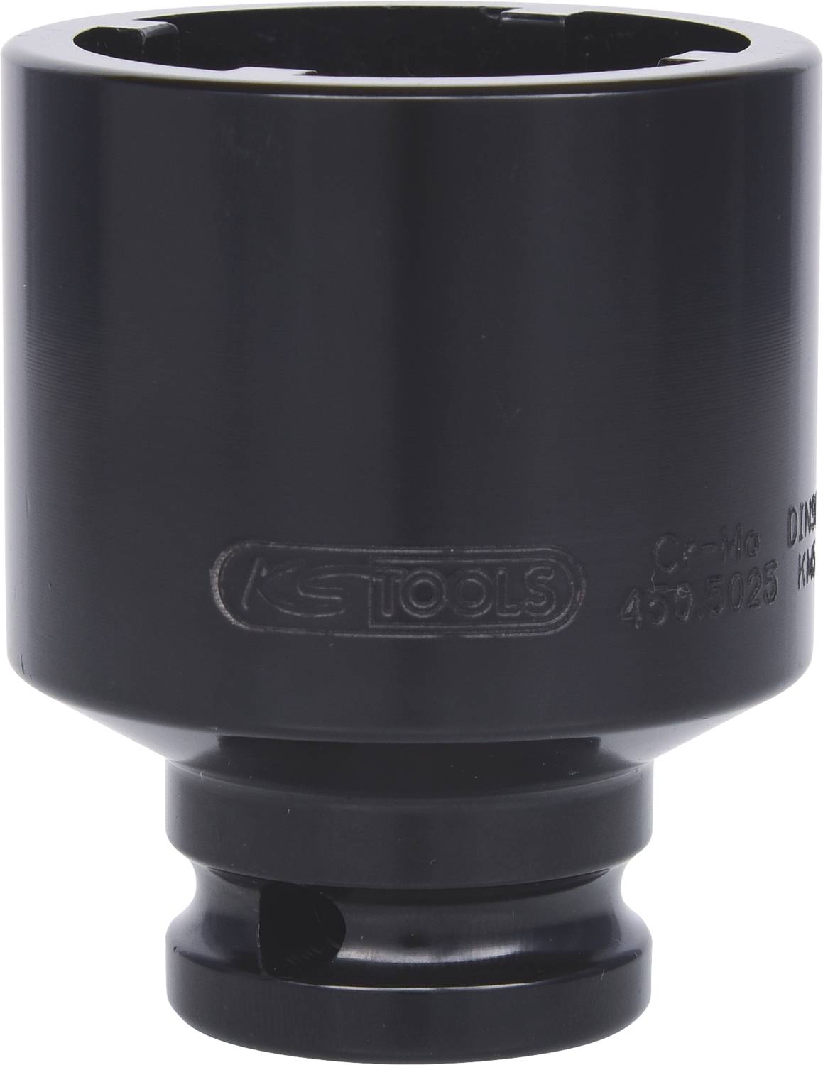 Black socket nut with a hexagonal end and the inscription 'KS Tools'. It is designed for use with ratchets or spanners.