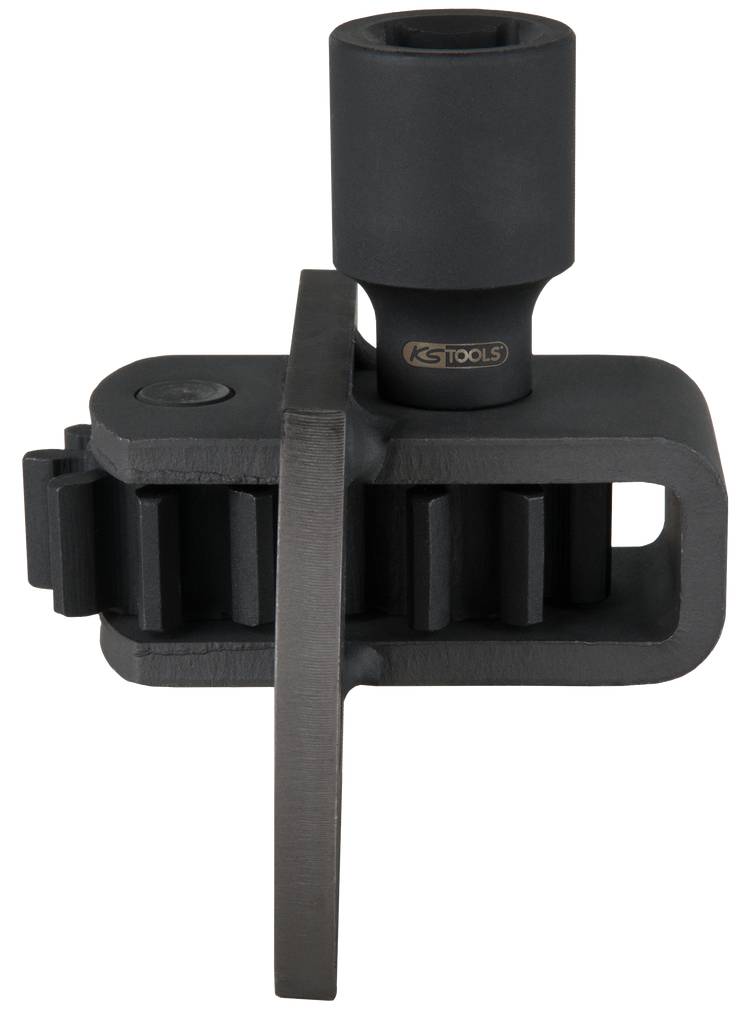 A robust, black socket with a gear mechanism, suitable for use with KS Tools for securing tools.