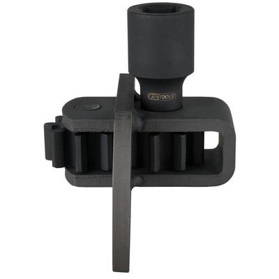 A robust, black socket with a gear mechanism, suitable for use with KS Tools for securing tools.