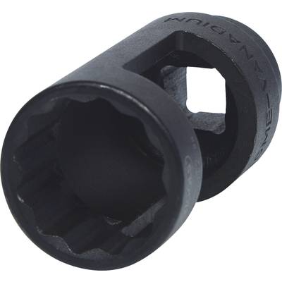 A black socket extension adapter with a rounded end, ideal for mechanical applications and quick tool deployments.