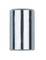 A cylindrical silver metal piece, vertically positioned and smooth.