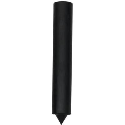 A cylindrical, black truncated cone with a pointed base, set against a white background.