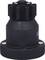 A black, cylindrical mechanical component with a serrated upper end and a round base. Used in mechanical applications.