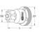 Technical drawing of a socket wrench with dimensions D1, D2 and L. Marked with 'KS Tools'. Shows details of the tool.