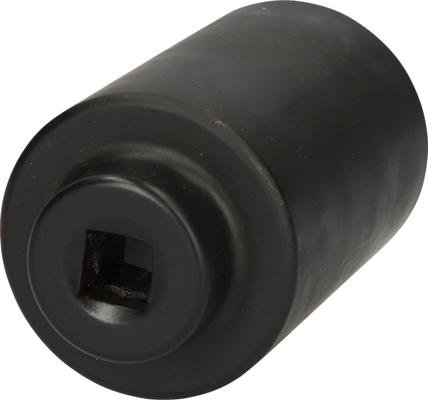 Black square-opening screwdriver attachment with cylindrical shape, suitable for rotary tools or impact drivers.