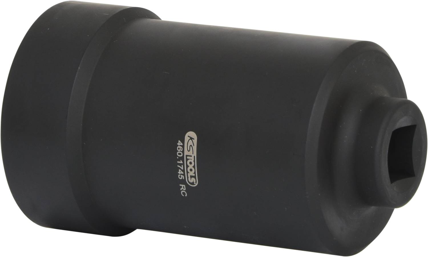 'Black metal socket adaptor, suitable for large screws, brand KS Tools.'