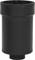 A black cylindrical plastic component, vertically oriented.