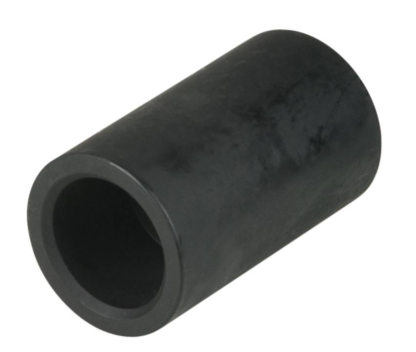 A black, cylindrical rubber buffer used as a damper in machinery or vehicles.