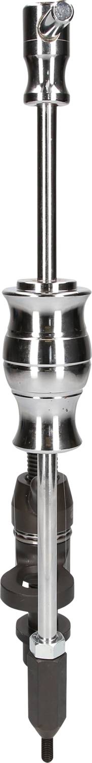 A metal device with several cylindrical components and screw connections, possibly a tool or machine part.