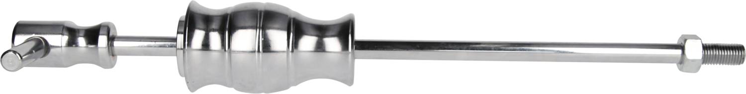 Metal replacement part for motorcycle fork system, silver in colour with cylindrical shape, used for assembly and stabilisation of the front fork.