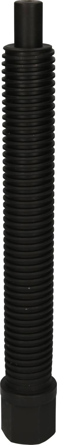 A long, black plastic protective cover with a ribbed surface, used as a shock absorber cover or protective sleeve.
