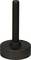 Single black machine levelling foot consisting of a round base and a long threaded rod.