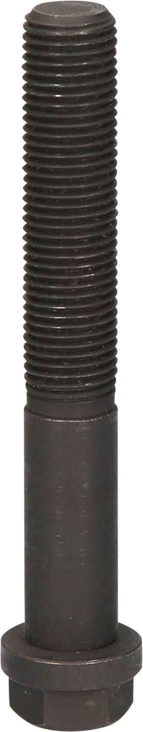 A large, black hexagon-head screw with a long thread.
