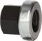 Hexagonal screw head with a flat metal rim, suitable for mechanical applications or fastenings in technical equipment.