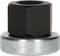A black and silver magnetic lifter with a hexagonal upper section and round magnetic base. Used for lifting metallic objects.