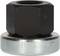 A black screw nut sits on a silver washer.
