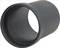 A black plastic pipe lying horizontally. It has smooth surfaces and is used in building services.