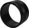 Black plastic cylinder, smooth with a ribbed surface on one section.