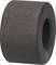 Black, cylindrical roller made of hard plastic, likely a replacement part for machinery or equipment.