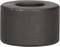 A black, cylindrical metal ring with a central hole, on a white background.