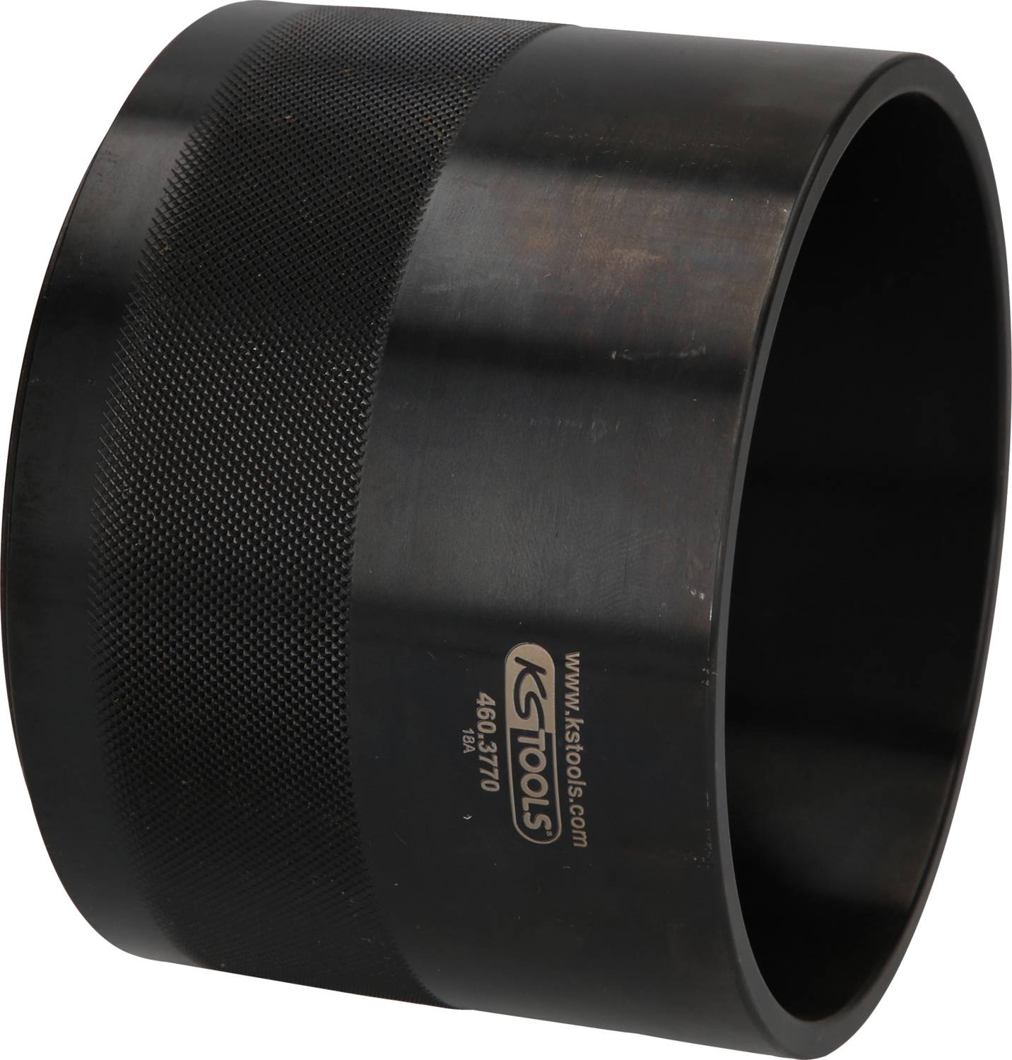 A black, cylindrical metal tool with a ribbed surface and the inscription 'KS TOOLS'. Used for machining.