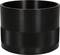 A black cylindrical container with a smooth surface and a ribbed structure around its centre.