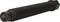 Pictured is a black compression spring with a threaded end and a smooth tip at the opposite end, positioned horizontally.